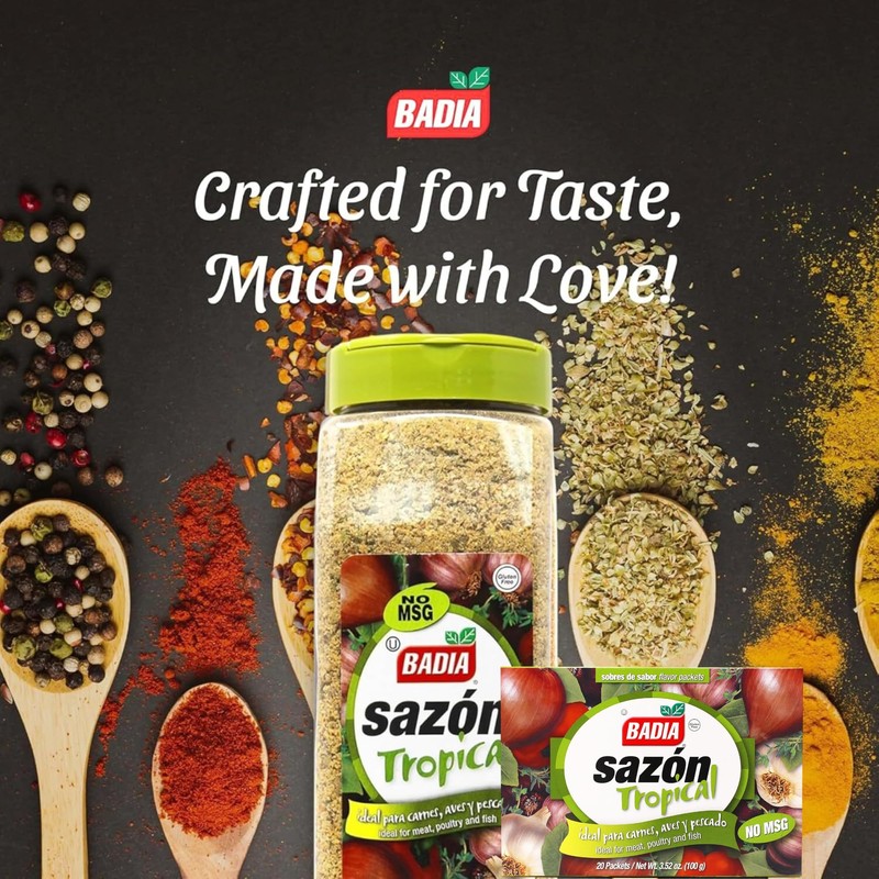 Badia Sazon Tropical, 3.52 oz - Authentic Latin & Caribbean