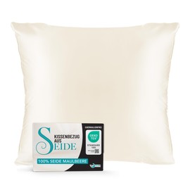 Dreamzie - Silk cushion cover - 100% mulberry silk, 19 momme, double-sided Oeko-TEX® - silk pillowcase for hair and skin - anti-ageing, anti-bed bugs.