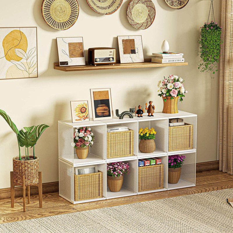 Dmevkic 2 Cube Organizer Bookshelves DIY Variable Stackable Cube Storage