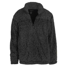 Gioberti Men and Women Super Soft Sherpa 1/4 Zip Pullover Sweater, Charcoal, Size Medium