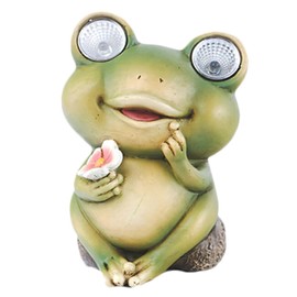 Kisangel Animal Statue Light Garden Solar Decor Solar Frog Night Light for Yard