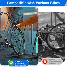 melos Floor Bike Rack, Bike Stand for Garage, Outdoor For Mountain Floor Bike Rack, Heavy Duty For Bicycle Garage, Space-Saving 5 Bicycle Holder For Home, Yard, Office, Black