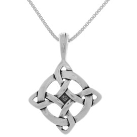 Jewelry Trends Sterling Silver Luck Celtic Pendant with 18 Inch Chain Necklace
