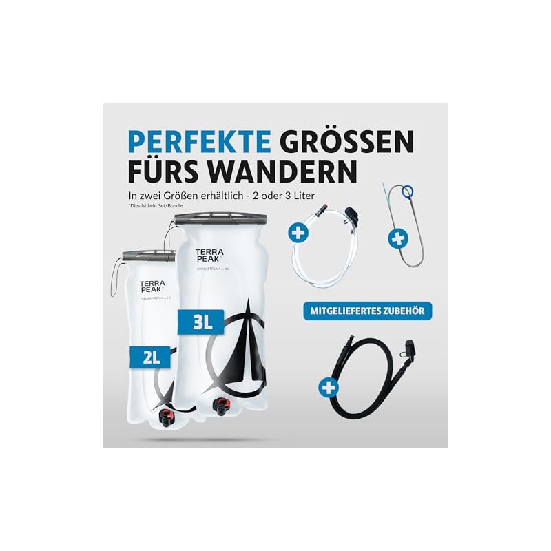 Terra Peak Premium Hydration Bladder 2L or 3L Including 2