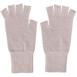 fivebear fb40053 Women's Hand Warmer, Silk Gloves, Fingerless, Night Gloves, 100% Silk, Made in Japan, oatmeal