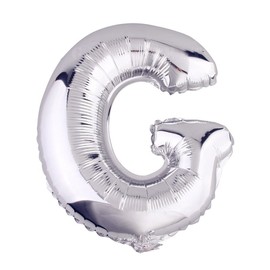 Glanzzeit 16 Inch Silver Foil Balloons Letters A to Z Numbers 0 to 9 for Prom Wedding Birthday Party Decor (Letter G)