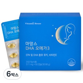 Vitamin House Mamance DHA Omega 3 30.66g, 60 tablets, 6 boxes / 비타민하우스 마망스 DHA 오메가3 30.66g, 60정, 6박스
