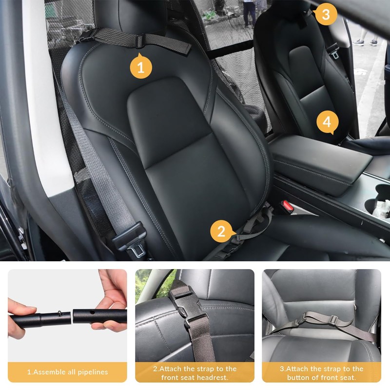 LITTOU Car Dog Barrier Net for Large SUV Trunk 56"