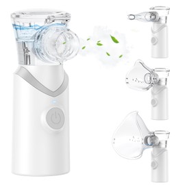 Inhalationsgerät,Larair Inhaliergeräte für Erwachsene & Kinder,Leiser Vernebler,Wiederaufladbarer und Tragbarer Inhalator,Inhalator mit Selbstreinigungsfunktion & Einstellbarem Sprühvolumen, Grau