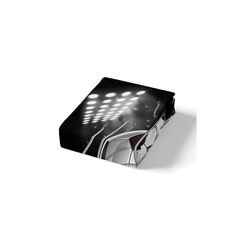 Football Print Bedding Set Boys Black White Soccer Ball Duvet