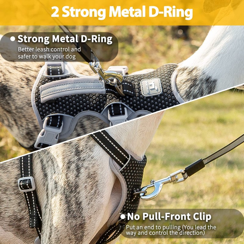 Huntboo Escape Proof Harness, No Slip Dog Harness Escape Proof,