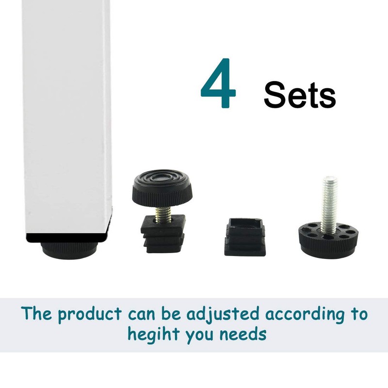 sourcing map Adjustable Leveling Feet 20 x 20mm Square Insert