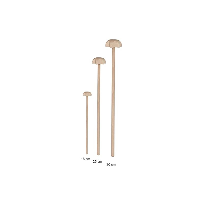teemando® 2 x Beech Wood Whisks 25 x 4 cm