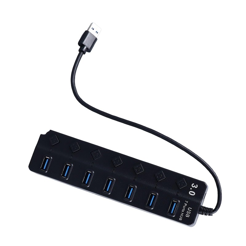 Vikye Hub, 7-Port USB Data Hub Splitter with Independent Switch,