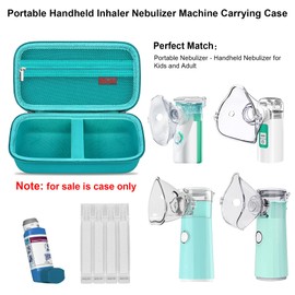 Elonbo Carrying Case for Portable Handheld Inhaler Nebulizer Machine for Adults and Kids, Asthma Inhaler Travel Case, Handheld Mesh Atomizer Machine Holder, Inhaler spacer Bag, Green+ Green