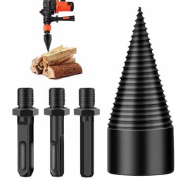 Thapncow 32mm Drill Cone Splitter, Professional Wood Splitting Drill Bit with 3 Drill Handles (Square/Hexagonal/Round) for Splitting and Felling Trees