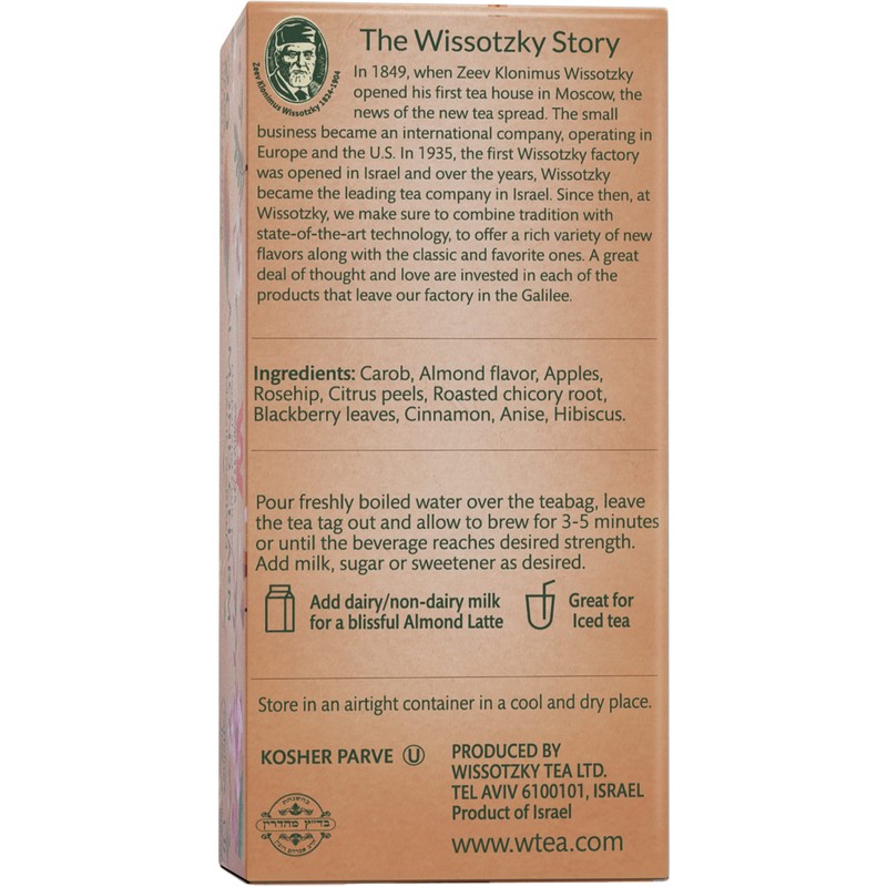 Wissotzky Almond Charm Tea Bags (4 Pack - 20 bags