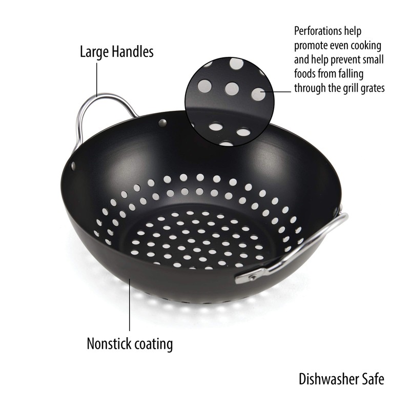 Farberware 5275078 Barbecue Nonstick Mini Round Wok Topper, Black