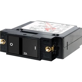 Blue Sea 7404 Single Pole Small Case 2" Flat Rocker Circuit Breaker - 20 Amp [7404]