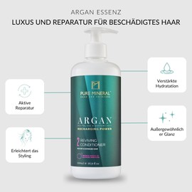 Argan Oil Conditioner 500 ml / 16.9 Fl. Oz Enriched with Dead Sea Minerals and Moroccan Oil Argan that Restores Damaged and Dry Hair