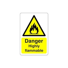 Safety First Display LTD Danger Highly flammable sign - 1.2mm Rigid plastic for indoor/outdoor usage (300mm x 200mm) Viewing Distance within 7m.