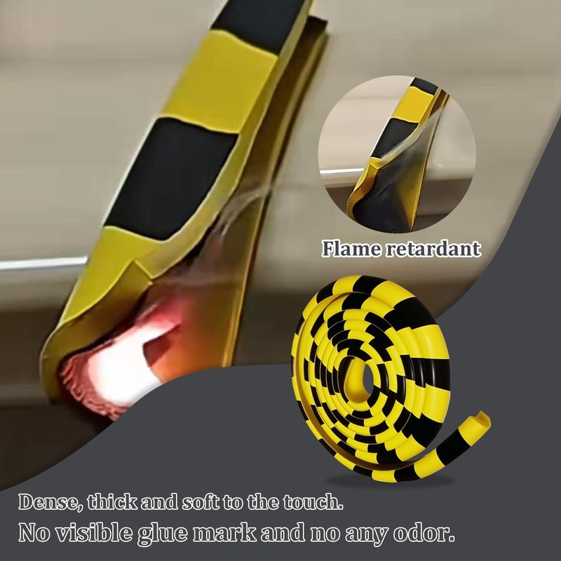 Wall Corner Protector 196.9in (5m), Heavy Duty Yellow & Black