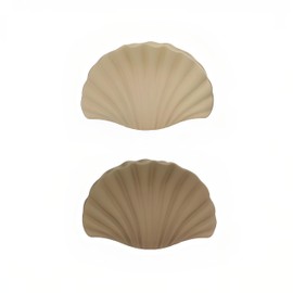 3.54'' Matte Shell Claw Clips Unique Seashell Hair Clips for Women Thick Hair Girls Cute Shell Headpieces Hair Accessories for Daily Wear Vacations Birthday Parties, 2 Pcs - Coffee and Khaki