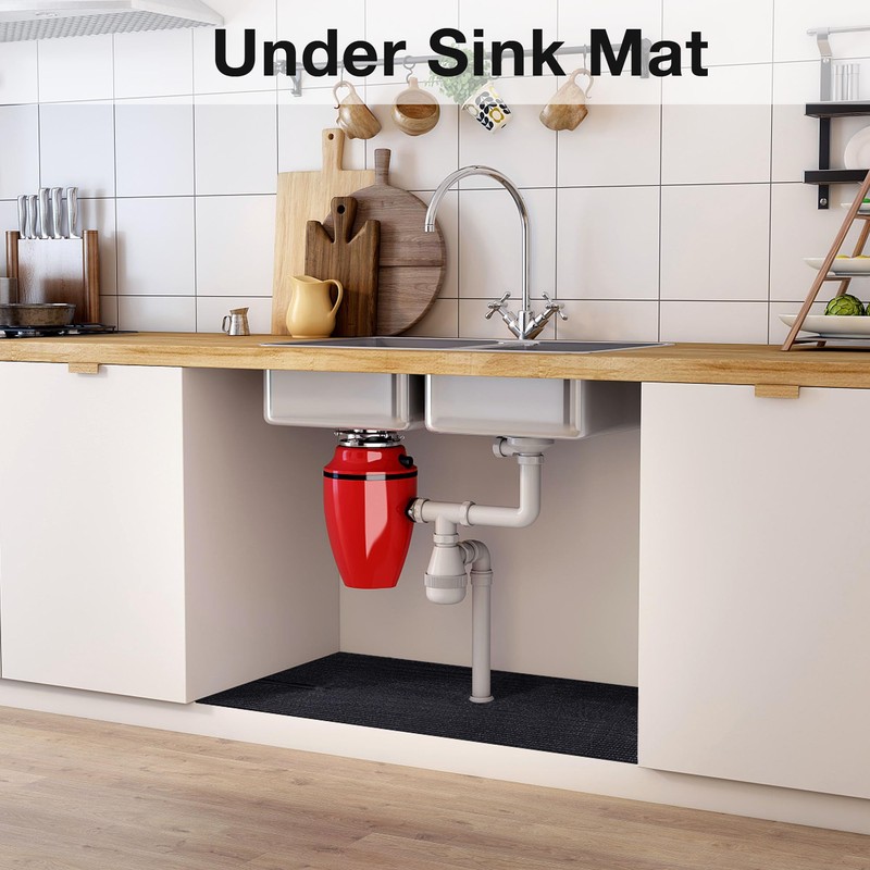 Black Shelf Liner for Under Sink, Strong Grip Non-Slip, 5