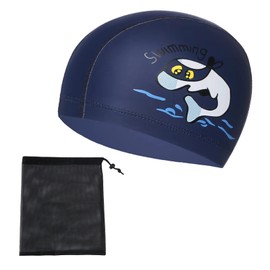 Kids Swimming Cap - Waterproof PU Swimming Cap with Cartoon Pattern - Elastic and Durable - For Kids/Boys/Girls (Ages 3-12)