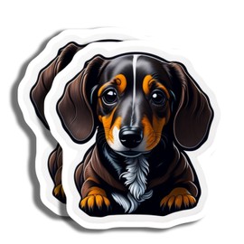 Cute Dachshund Dog Sticker - Adorable Vinyl Sticker - Animal Lover Gift - Die Cut Sticker for Laptop - Water Bottle Decal - AAS0604