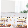 CAXUSD Birthday Party Tablecloth Construction Vehicle Theme Waterproof Plastic Table