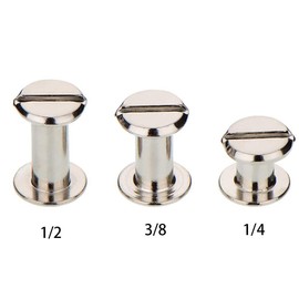 90 Sets M5 Screw Post Metal Chicago Screws Binding Screw Leather Screw Nail Rivet Button Solid Belt Tack Screw,for Leather Bookbinding Crafts, 1/4, 3/8 and 1/2 Inch, Silvery(M5X6.10.12mm)
