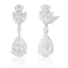 JanKuo Jewelry Silver Plated Cubic Zirconia Dangling Clip On Earrings
