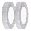 CABODYALS 22.86M 15mm Silver Glitter Metallic Ribbons Transparent Organza Sheer