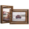 EGOFINE 2 Pack 7x5 Rotating Floating Picture Frames, Double-Sided Display