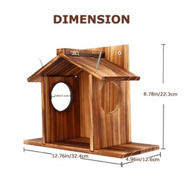 Okydoky Squirrel Feeder, Squirrel Feeders for Outside, Durable Wooden Chipmunk Feeder Nuts Bar for Corn, Peanuts, Sunflower Seeds NO.SSWSQ01
