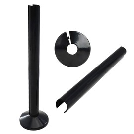 NAYAGOGO 4 pcs Radiator Pipe Covers & Collars, Black Radiator Pipe Covers