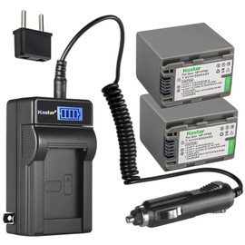 Kastar 2-Pack NP-FP90 NP-FP91 Battery and LCD AC Charger Compatible with Sony NP-FP30, NP-FP50 NP-FP51, NP-FP60, NP-FP70 NP-FP71, NP-FP90 NP-FP91 Battery, Sony BC-TRP/TRH/TRV, BC-VH1, AC-VQH10 Charger