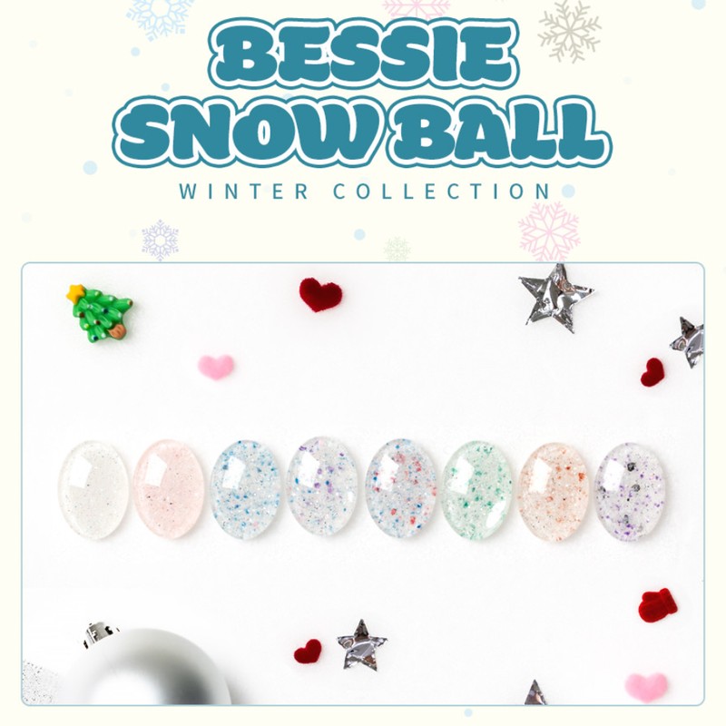 Bessie Besi Gel Snowball Glitter Nail 8 Piece Set /