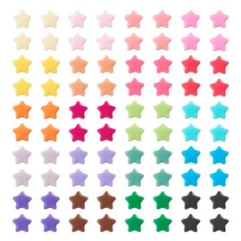 Cheriswelry - 600 abalorio acrílicas de estrellas opacas de plástico con estrellas, abalorio espaciadoras de color arcoíris, abalorio de 9 mm para hacer collares, cordones, joyas, manualidades
