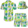 Wdpsuxin Mens 2 Piece Tracksuit Hawaiian Button Down Shirt and