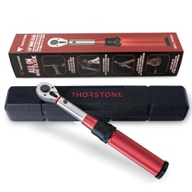 Thorstone 1/4 Torque Wrench, 10-150 in.-lb./ 1.1~16.9Nm Dual-Direction Adjustable Micrometer Click Torque Wrench, 72-Tooth Gear, ±2% Clockwise High Accuracy Reversible Dual Range Scales