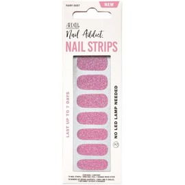 Ardell Nail Addict Nail Strips - Fairy Dust, Easy to Apply Nail Wraps, Long-Lasting Nail Stickers, No LED Lamp Needed with File and Wood Stick, Nail Kit, 1-Pack
