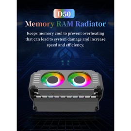 Memory RAM Cooler ARGB Fans, RAM Cooler, ARGB RAM Radiator Computer Memory Module Heat Sink PWM Temperature Control Fan for DDR DDR2 DDR3 DDR4 DDR5 (Black)