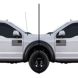 Hill Country Vinyl American US Flag [Pick Color/Size] Vinyl Decal Sticker for Laptop/Car/Truck/Window/Bumper (5in Subdued Pair, Matte Black)