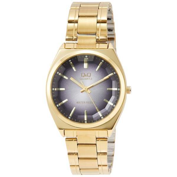 Citizen Q&Q QB78 Men's Wristwatch, Analog, Waterproof, Metal Band, black