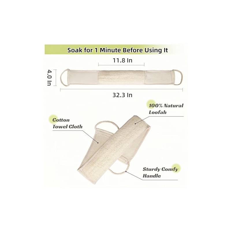 Esponja Lufa Natural Espalda Exfoliante Corporal Ducha Hombres Mujeres Baño