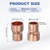PATIKIL 5Pcs Copper Reducer 1/2" x3/8" ID Reducing Copper Coupling