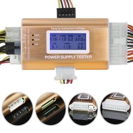 Optimal Shop 20+4 Pin LCD Computer Power Supply Tester for SATA IDE HDD ATX ITX BYI Connectors-Golden
