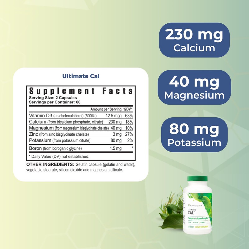 Youngevity Ultimate Cal - Calcium Magnesium Bone Health Supplement with